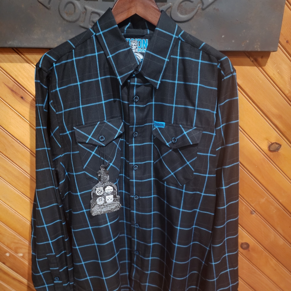 DIXXON Black and Blue Plaid Men's Shirt